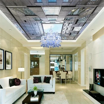 Обои на заказ 3d Stereo Urban Space Zenith Потолочные обои для стен, 3D декор потолка виллы отеля, обои 3d обои