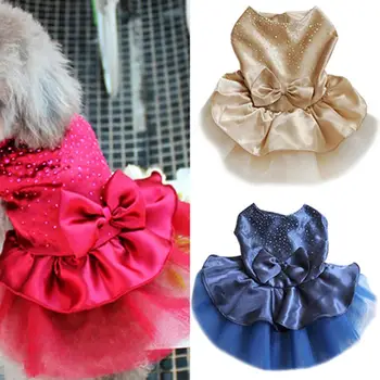 Одежда Для собак, роскошные свадебные платья принцессы для маленьких собак, рубашка с блестками, летнее весеннее платье для девочки-щенка чихуахуа