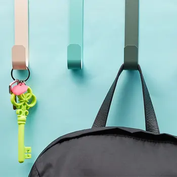 Однотонные крючки для сумочек над дверью, легко устанавливаемые и снимаемые стойки, Компактная вешалка для шляп, шарфов, ремней, полотенец, сумок