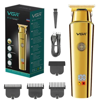 Оригинальный профессиональный электрический триммер для волос VGR, Аккумуляторная машинка для стрижки бороды и волос для мужчин, машинка для стрижки волос на теле, перезаряжаемый комплект