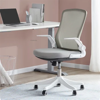 Офисные стулья в скандинавском стиле из сетки для офисной мебели, Удобная сидячая спинка для спальни, игровое кресло, подъемник, Поворотное компьютерное кресло