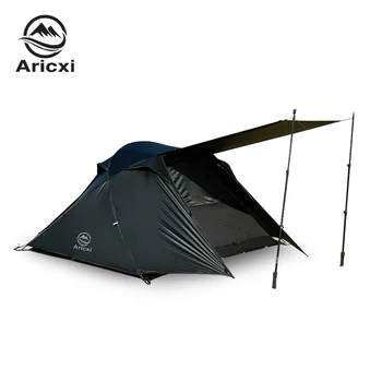 Палатка Aricxi для 2 человек, черная сверхлегкая походная палатка 15D, водонепроницаемая походная палатка для пеших прогулок, велосипедная палатка для альпинизма
