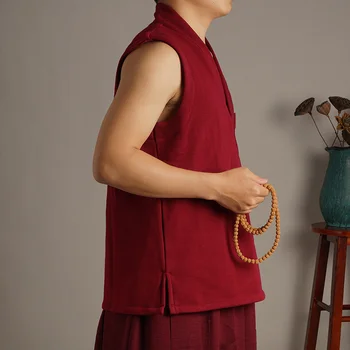 Плюшевый жилет, костюм монаха-ламы, жилет, тибетское теплое нижнее пальто с коротким рукавом, Костюм тибетского буддийского монаха, костюм монаха