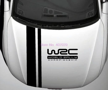 по DHL или FedEx 50 шт. На заказ, автомобильные чехлы в полоску WRC, виниловая гоночная спортивная наклейка, наклейка на автомобиль для Ford для Vw Renault