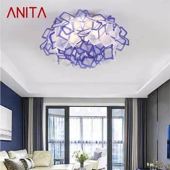 Подвесной светильник ANITA Nordic с Диммером, Креативный Дизайн, Дистанционное Управление, Романтическая Декоративная Люстра, Светодиодное освещение для гостиной