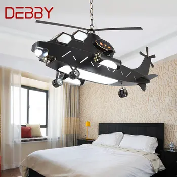 Подвесной светильник DEBBY Children's Airplane, Винтажный светодиодный креативный мультяшный вертолет для декора Детской комнаты Детского сада