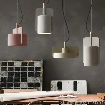 Подвесной светильник Macarons Industrial Cement в стиле ретро, простой креативный подвесной светильник для прилавка кофейни, домашний декор, ретро-светильники