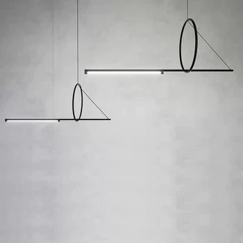 Подвесные светильники современного геометрического искусства для домашнего ресторана, украшения гостиной, кухни, подвесной светильник, светильники с длинной полосой