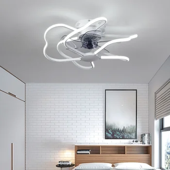 Подвесные светильники, современный простой потолочный вентилятор, декоративная светодиодная лампа для вентилятора в спальне с дистанционным управлением, лампа для вентилятора в спальне, бесплатная доставка