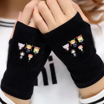 Подростковые короткие перчатки без пальцев, варежки-грелки для рук, мужские теплые перчатки с манжетами для animeMiss Kobayashi's Dragon Maid Gloves
