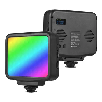 Портативная Камера RGB Video Light Camera LED Fill Light 2500K-9900K Батарея Конференц-Освещения для Видеосъемки В Прямом Эфире