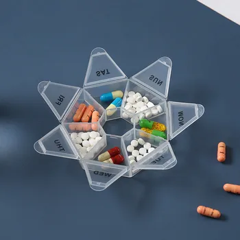 Портативная Мини-коробочка для лекарств Пластиковая 7-дневная коробка для хранения таблеток Держатель для конфет Органайзер для путешествий Дозатор таблеток Контейнер для таблеток