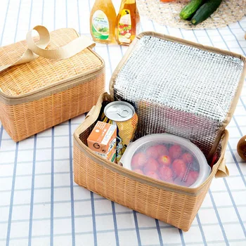 Портативная сумка для пикника на открытом воздухе, водонепроницаемая посуда, термоохладитель, корзина для пищевых контейнеров для кемпинга, пикника 피크닉 가방 라탄