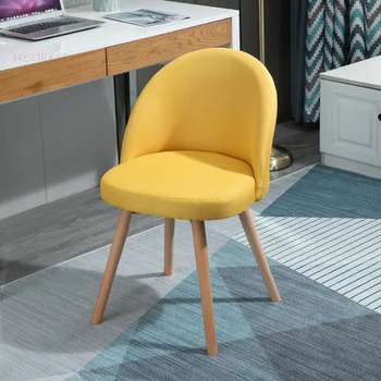 Портативные Кухонные обеденные стулья из скандинавской ткани, Современный минималистичный Эргономичный Бытовой обеденный стул со спинкой для отдыха, мебель Silla