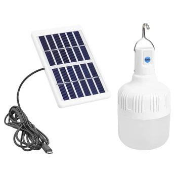 Портативный 80 Вт Светодиодный Солнечный Свет 3 Режима Регулируемая Зарядка через USB Аварийная Лампа Лампа для Наружного Сада Кемпинг Палатка Рыбалка