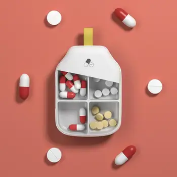 Портативный ящик для хранения лекарств, коробка для раздачи таблеток, креативный отсек, пластиковые герметичные влагостойкие маленькие коробочки для таблеток