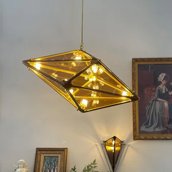 Постмодернистское искусство Стеклянные подвесные светильники лофт-люстра ресторан подвесное освещение светильники для гостиной Бар Nordic LED pendant l