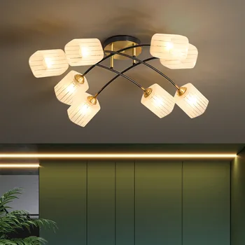 Потолочный светильник Nordic Industrial E27 Golden LED для гостиной, спальни, холла, Медная подвесная люстра, Светильники для внутреннего освещения