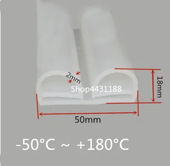 прокладка запечатывания силикона двойного E-типа 50*18mm Белая Белая для Оборудования Шкафа пара Прокладки печи Двери холодильного склада Промышленного