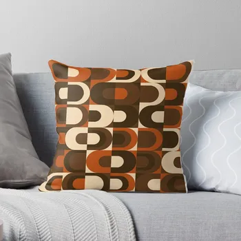Промышленный ретро-стиль 70-х в оранжевом и темно-коричневом цветах, подушка для дивана, набор чехлов для подушек