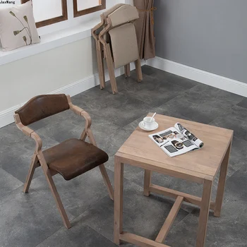 Простой обеденный стул с минималистичной современной спинкой, Деревянный современный стул Для ресторана, отдыха, балкона, складные стулья, мебель для дома