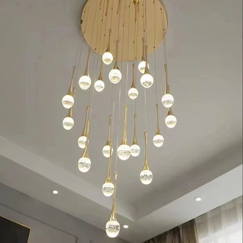 Пузырьковая хрустальная люстра лестница на чердак вилла холл гостиная кухонный свет новый дизайн домашнего декора светодиодное освещение в помещении