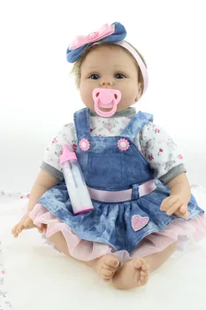 Реалистичная кукла-девочка-Реборн 55 см 22 дюйма, мягкие силиконовые длинные каштановые волосы, реалистичная принцесса, подарок малышке Бебе на день рождения