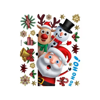 Рождественские Наклейки на окна Санта-Клауса Украшают Магниты на холодильник в виде Лося, Снеговика, Рождественское украшение decoración hogar Decor 2023