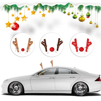 Рождественское украшение автомобиля Рога Рождественские украшения для автомобиля Подвеска в виде рога лося с зажимом для автомобиля