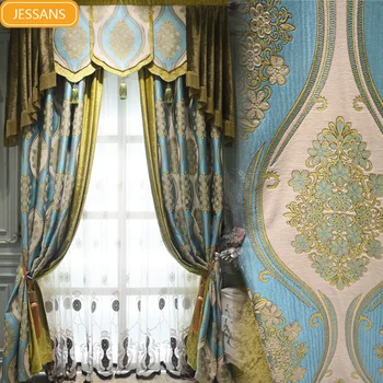 Роскошные европейские шторы для гостиной, столовой, спальни, имитация кашемира, синель, жаккардовая ткань, затемнение на заказ
