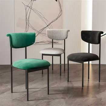 Роскошные обеденные стулья Nordic Velvet для столовой Мебель для дома Креативный Дизайнерский стул со спинкой Кресла для отдыха для спальни