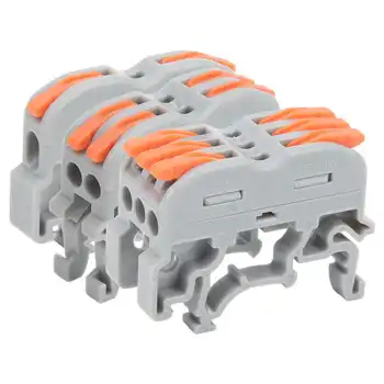 Рычажный соединитель проводов типа DIN-рейки Разъемы для соединения проводов Клемма электрического кабеля для встроенной цепи