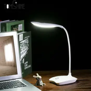 Светодиодная настольная лампа с регулируемой яркостью для ухода за глазами, белый светодиод, перезаряжаемый через USB для учебы, чтения, светодиодная настольная лампа с сенсорным управлением