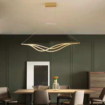 Светодиодные современные подвесные светильники для ресторана, гостиной, обеденного стола, Золотые / черные подвесные светильники, кухонного островка, внутреннего освещения.