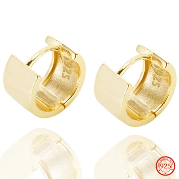 Серебро 925 пробы, простые геометрические серьги-кольца в корейском стиле, горячая распродажа, оптовые продажи ювелирных украшений для вечеринок с темпераментом для женщин и девочек