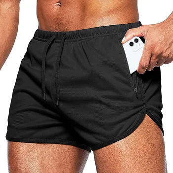 Сетчатые шорты для бега, мужские летние тренировочные пляжные штаны для бега трусцой, баскетбольные дышащие штаны для фитнеса в спортзале