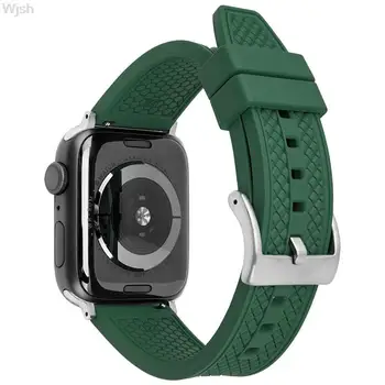 Силиконовый ремешок для Apple Watch band 44 мм 40 мм 42 мм 38 мм 40 44 мм браслет для умных часов ремешок для Apple watch 7 6 5 4 3 se band