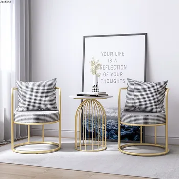 Скандинавский обеденный стул С индивидуальной роскошной спинкой для отдыха, Современный минималистичный Кованый стул Ins, Обеденные стулья на балконе, Кресло
