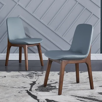 Скандинавское кожаное кресло Мягкий стул для гостиной Современный обеденный стул Минималистичные шезлонги Мебель для гостиной Salle Manger