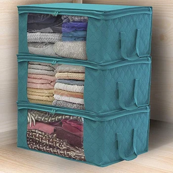 Складной ящик для хранения одежды большой емкости, Нетканые одеяла, органайзер для одежды на молнии, Органайзеры для ассортимента