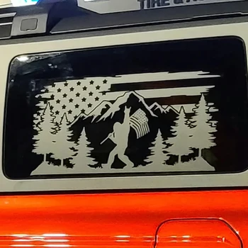 Снежный человек, американский флаг, Наклейки на окна автомобиля, Виниловые наклейки для укладки, Водонепроницаемые аксессуары для Opel astra j, Peugeot 5008