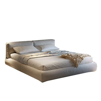 Современная простая тканевая кровать итальянская роскошь ins wind online кровать знаменитостей Nordic малогабаритная двуспальная кровать в главной спальне мягкая кровать