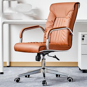 Современное офисное кресло из искусственной кожи для спальни, компьютерные стулья Studentr, Поворотная Подъемная Комфортная спинка, подлокотник, игровое кресло