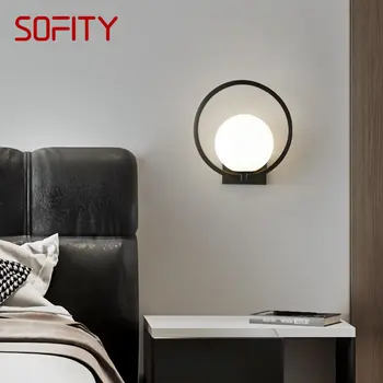 Современный настенный светильник SOURA из черной латуни, винтажное креативное бра для дома, кровати, гостиной.