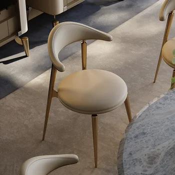 Современный обеденный стул онлайн-знаменитость, роскошное итальянское минималистичное кожаное дизайнерское кресло, высококачественные столы и чайные
