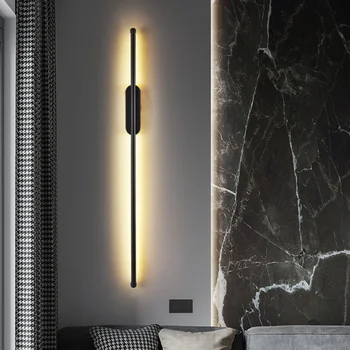 Современный простой длинный светодиодный настенный светильник Прикроватная лампа для спальни, роскошная настенная лампа для Северной Европы, настенный светильник для гостиной, гостиничный настенный светильник