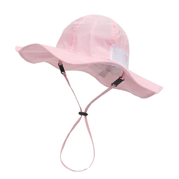 Солнцезащитная шляпа для девочек и мальчиков 2022 для отдыха на пляже С Широкими полями из тонкой сетки, Регулируемая Повседневная Летняя Кепка с защитой от ультрафиолета на каждый день, 8 цветов
