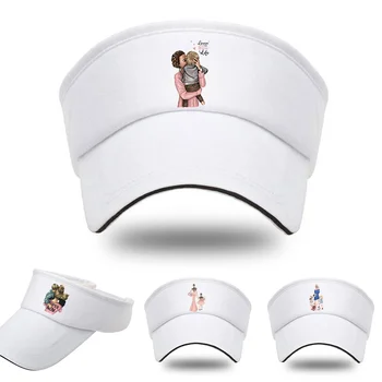 Теннисные кепки Для мужчин и женщин, Регулируемое спортивное оголовье, Дышащие солнцезащитные шляпы с воздушным козырьком, Пустая солнцезащитная кепка с принтом мамы