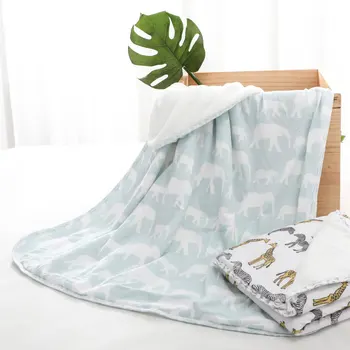 Теплое двойное хлопчатобумажное вязаное одеяло для сна для маленьких мальчиков и девочек, одеяло на коленях, одеяло для сна, детские постельные принадлежности, одеяло для детского сада