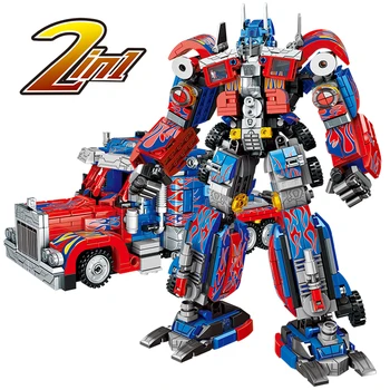 Технические грузовики-трансформеры Роботы Optimus Prime Car Bee Bricks Игрушки Подарки для детей Конструкторы-роботы-трансформеры 2в1